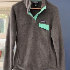 Patagonia Re-Tool Snap-TFleece Pullover FeatherGrey/Vjosa Green Large